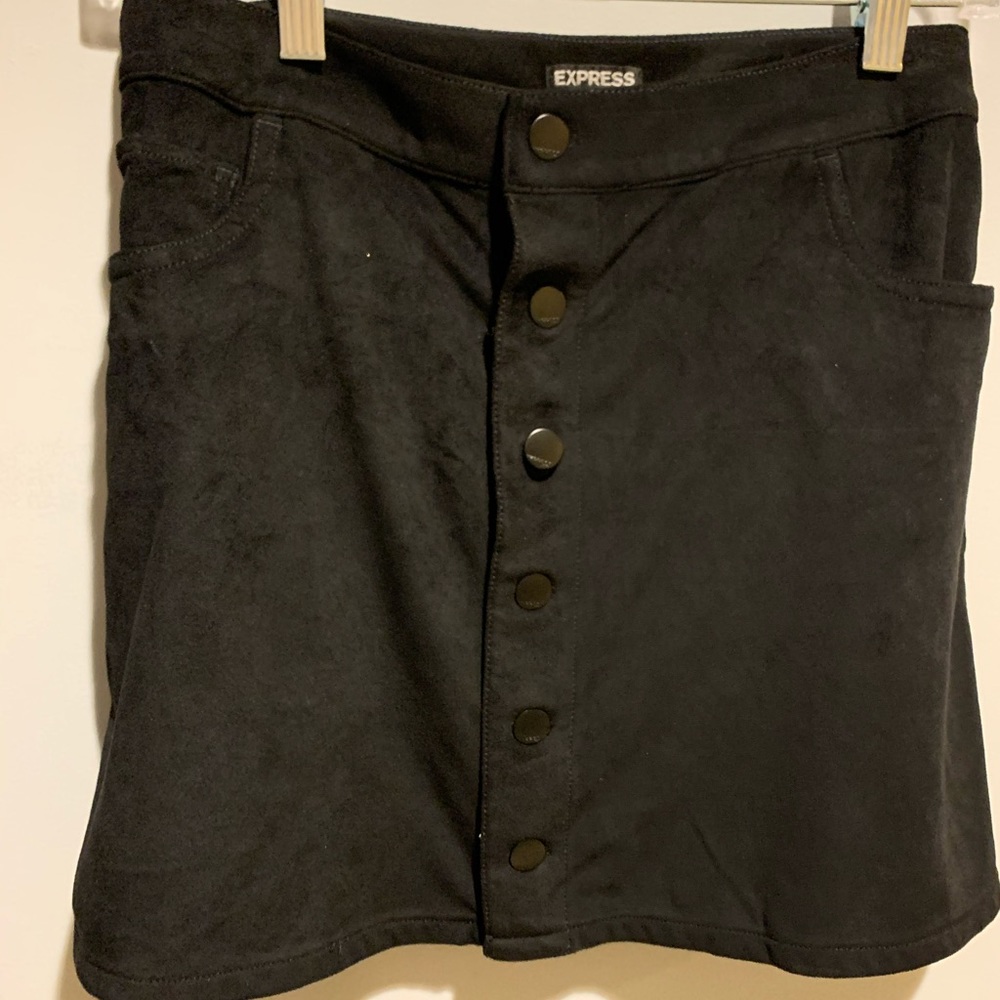 Black suede skirt